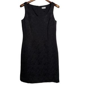 TAHARI Black Brocade Sleeveless Sheath Dress 10